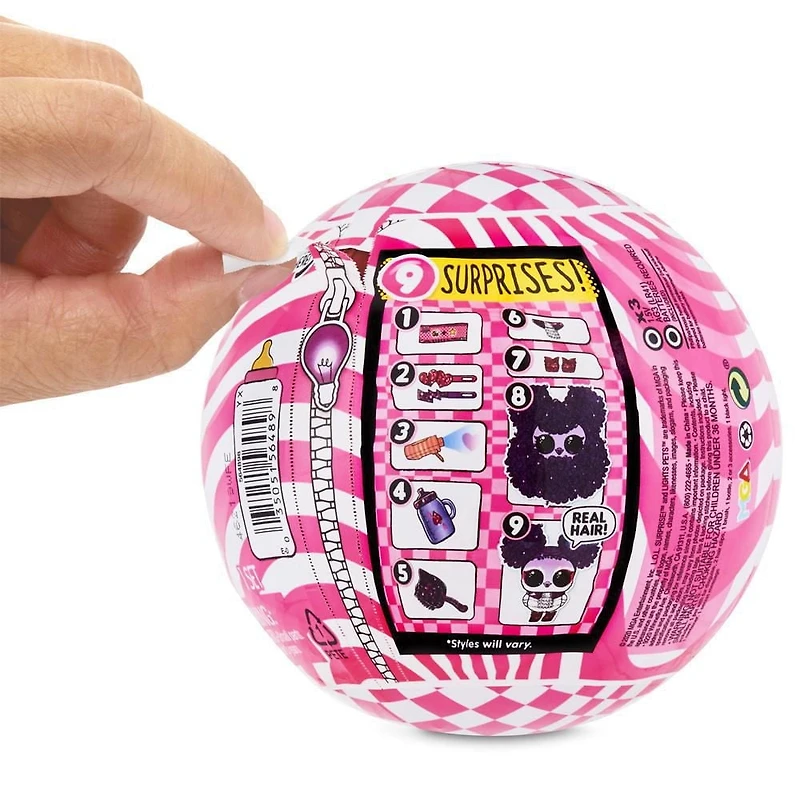 Animaux L.O.L. Surprise! Lights avec de VRAIS cheveux et 9 surprises