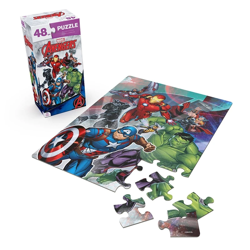 Marvel Avengers, Puzzle de 48 pièces, jouets rétro, puzzles Avengers pour enfants, cadeaux Marvel, jouets super-héros, pour les enfants à partir de 4 ans