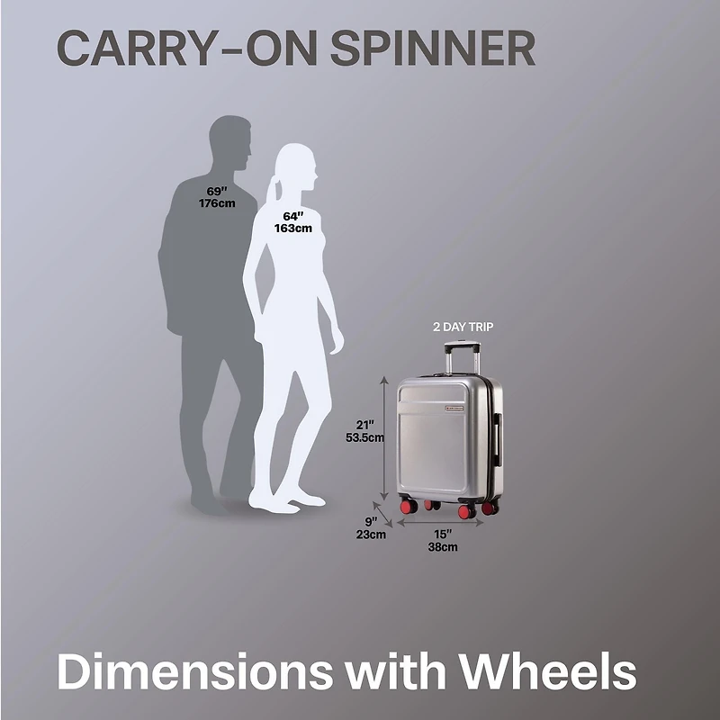 Air Canada Magnum Valise Rigide Cabine : Bagage à Main de 20 po Extensible Avec Roues Pivotantes et Chargeur USB Valise de Cabine Approuvée à Roulettes