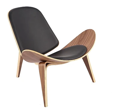 Chaise de salon shell Plata Décor Import en noir