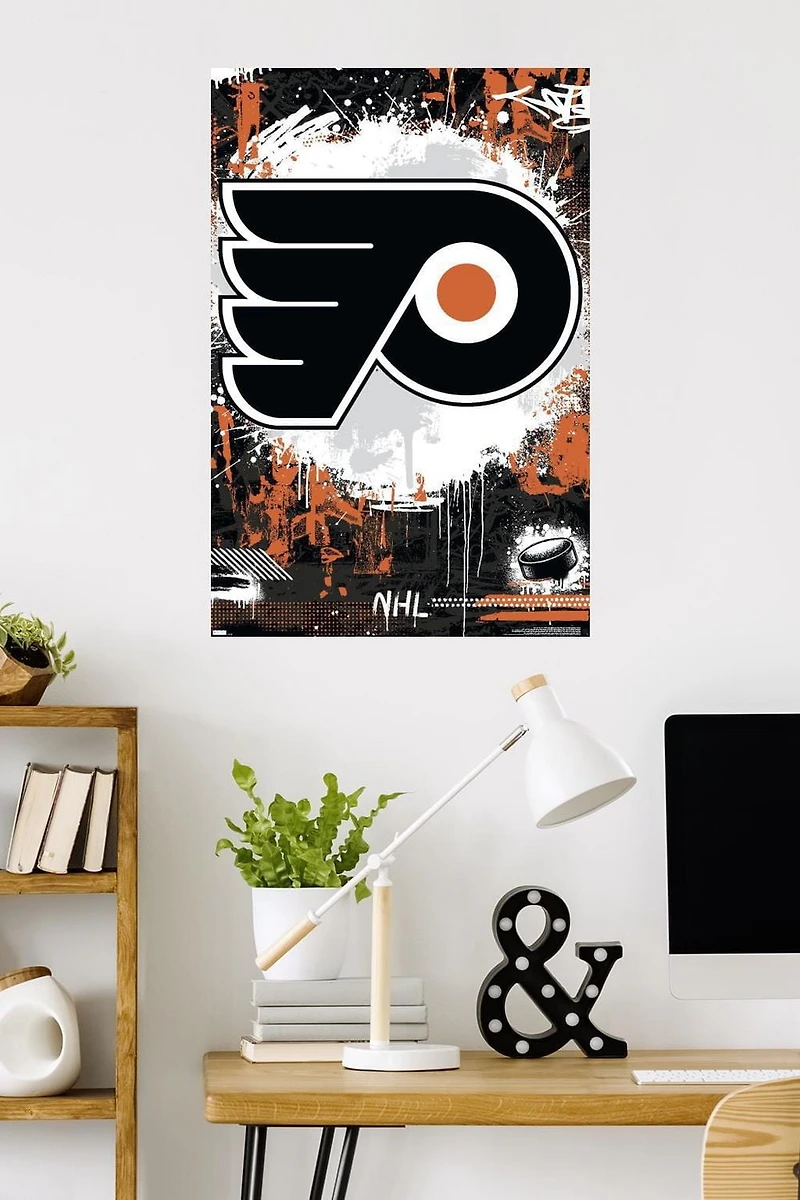 NHL Philadelphia Flyers - Maximalist Logo 23 Wall Poster, 22.375" x 34"
