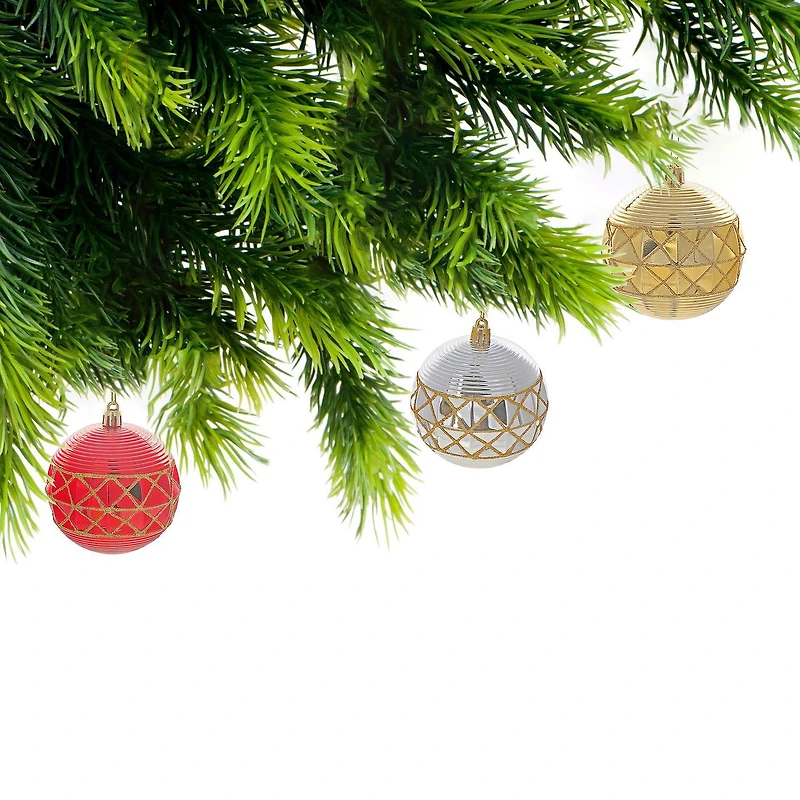 Ornement De Coupe De Diamant De Noël - Ensemble De 12