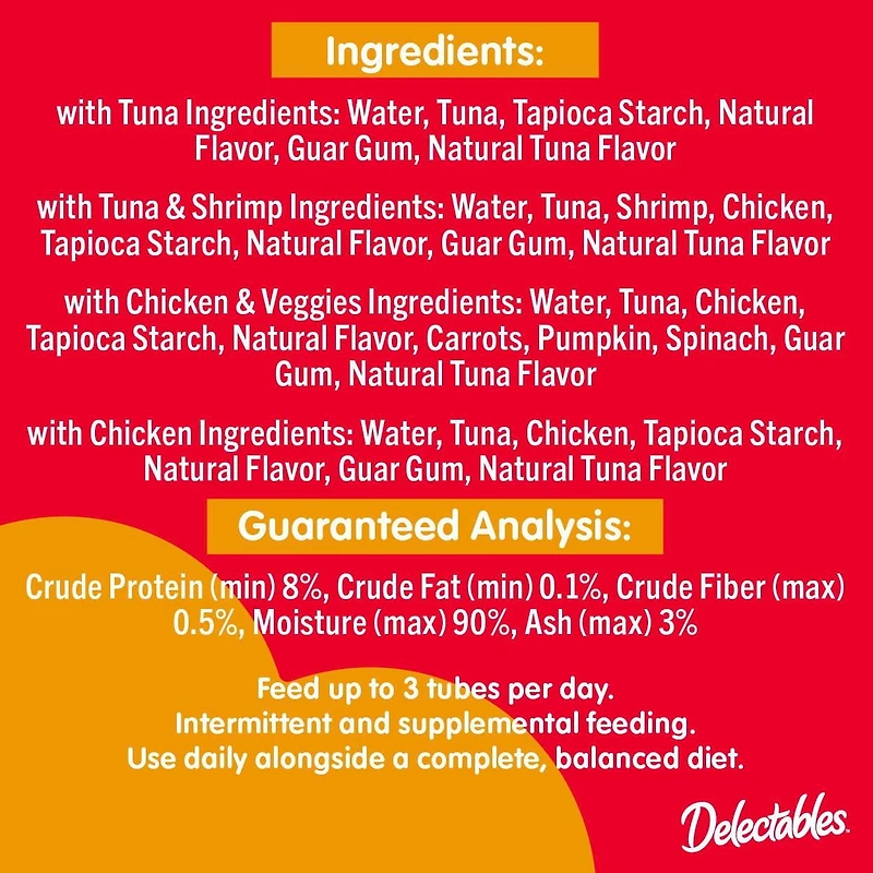 Friandises pour chats Delectables Squeeze up, paquet de 48 48 x 14g