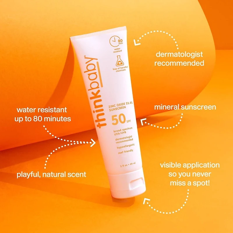 Crème solaire SPF 50+ de Thinkbaby crème solaire minérale 89ml