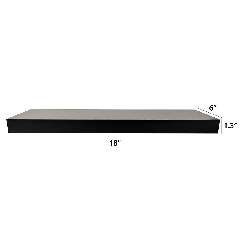 Hometrends 18 inch Black Floating Shelves - 2 PC Set