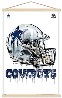 NFL Dallas Cowboys - Drip Helmet 20 Wall Poster, 22.375" x 34" Framed