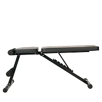 GoZone Foldable Weight Bench with Resistance Bands – Black, Padded ankle bar