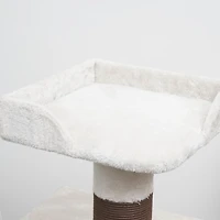 Vibrant Life 3-Level 31.5"Small Cat Tree with Top Perch, Paper Rope Scratching Post, Two Toys, Cream