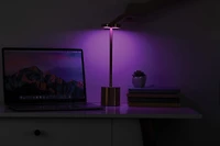 Merkury Innovations 10.5" Metal Muticolor LED Touch Lamp Gold, Metal LED Touch Lamp Gold
