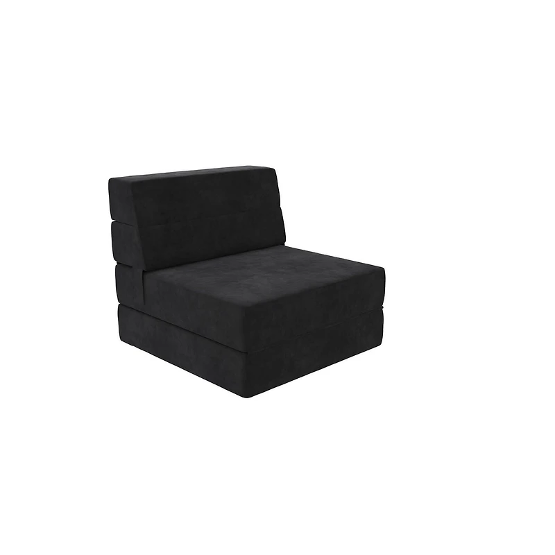 Novogratz The Flower Modular Chair and Lounger Bed with 5-in-1 Design, Black