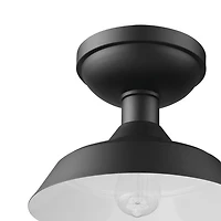 Globe Electric Kurt 1-Light Outdoor Indoor Metal Flush Mount Ceiling Light, Matte Black, 44677