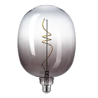 Ampoule à DEL de luxe surdimensionnée en verre fumé au style Edison Luxe, 5 W (équivalant à 25 W), verre fumé en dégradé, forme ovale, culot E26, 1 800 K, 180 lm, durée d