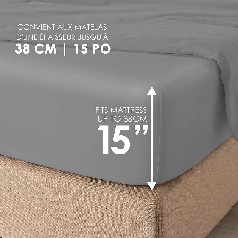 hometrends 400 Thread Count 100% Cotton Sheet Set - Sateen, Size: Twin - King