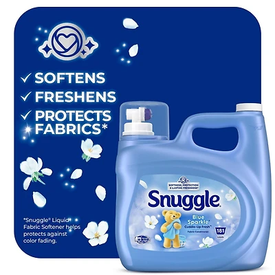 Snuggle Blue Sparkle Cuddle-Up Fresh Liquid Fabric Conditioner, 181 Loads, 3.64 Litres