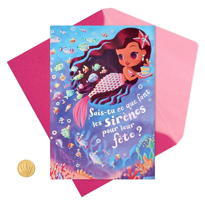 Hallmark Birthday Card for Girls (Mermaids)
