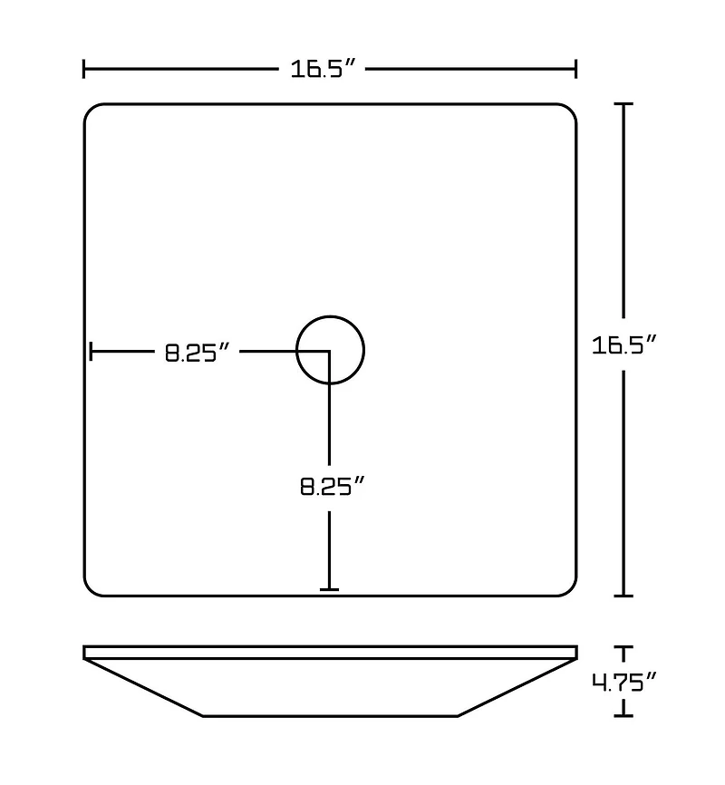 in. W Above Counter White Bathroom Vessel Sink Set For Deck Mount Drilling AI