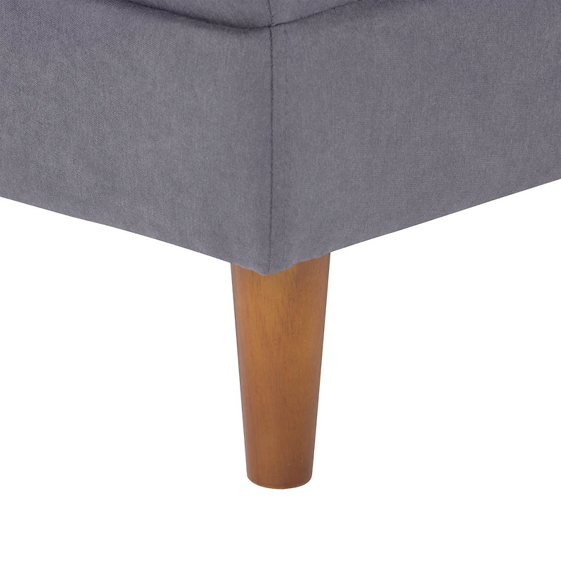 Pouf rembourré et polyvalent CorLiving Mulberry de style moderne du milieu du siècle avec pieds en bois