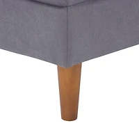 Pouf rembourré et polyvalent CorLiving Mulberry de style moderne du milieu du siècle avec pieds en bois