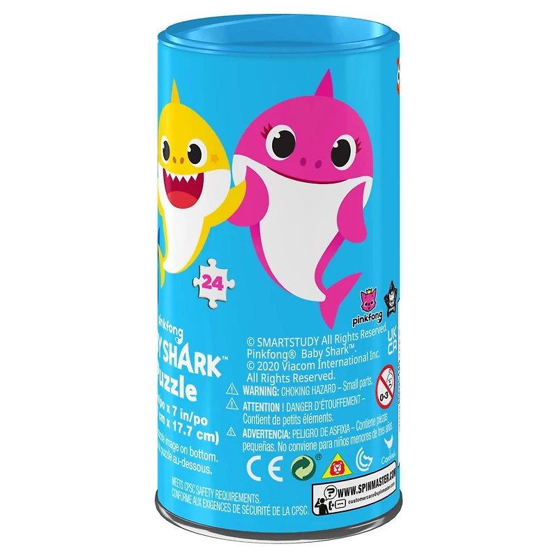Baby Shark, Puzzle dans un tube, pour familles et enfants à partir de 4 ans