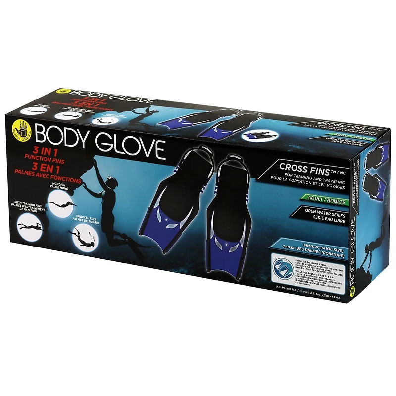BODY GLOVE ADULTE VOYAGE CROSSFIN (TAILLE UNIQUE) SÉRIE EAU LIBRE