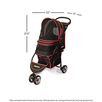 Gen7Pets Regal PLUS™ Pet Stroller, Dog Stroller - Cat Stroller, Black/Red