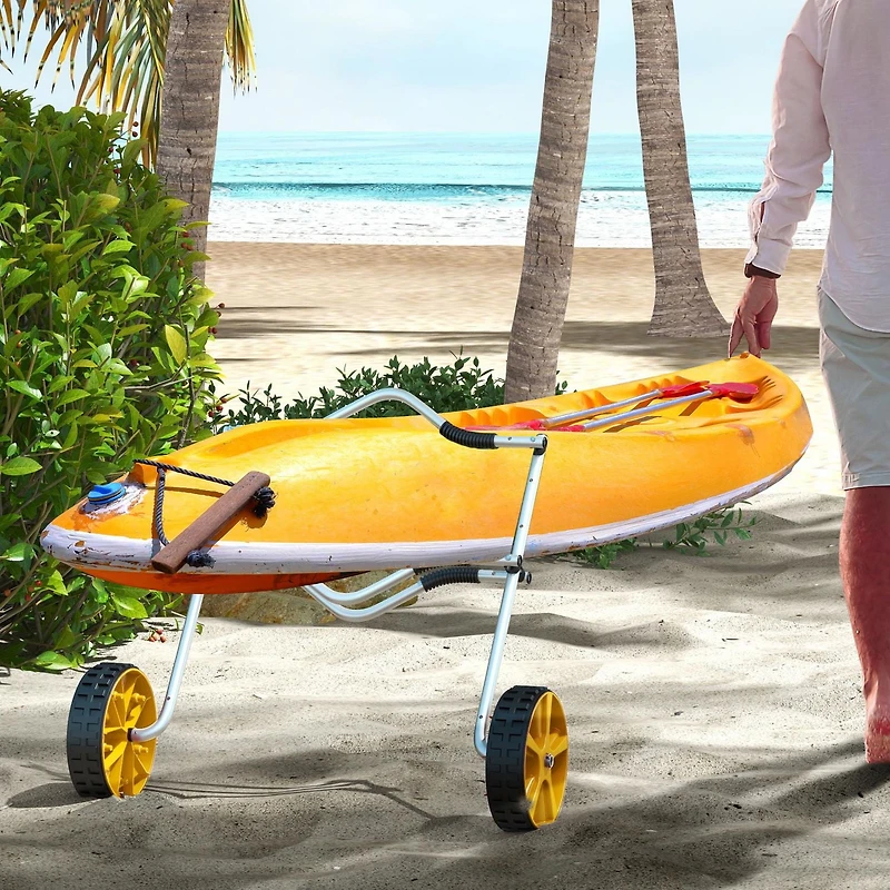 Soozier Chariot pour kayak avec cadre en aluminium, réglable en hauteur et en largeur