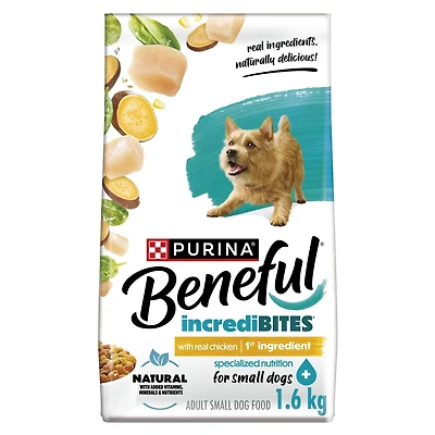 Beneful IncrediBites pour Petits Chiens avec Vrai Poulet, Nourriture Sèche pour Chiens 1,6-7 kg