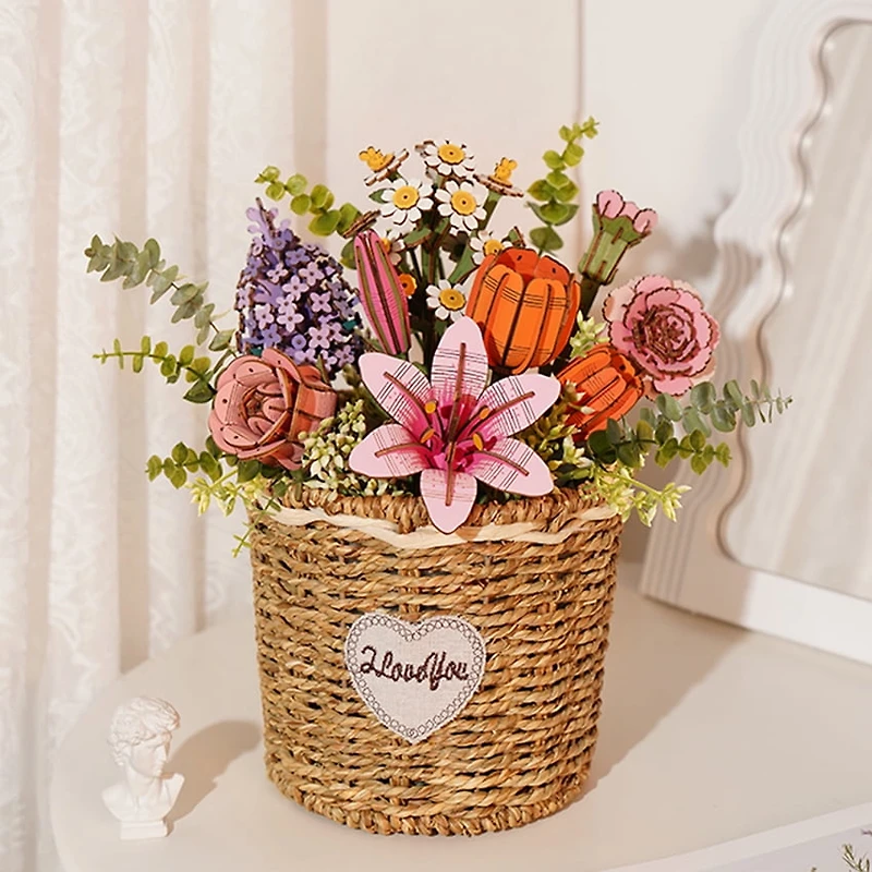 Décoration Fleur Lys Rose 3D Puzzle Rolife TW071