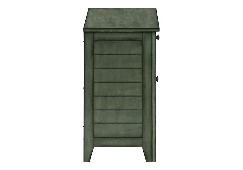 Monarch Specialties Accent Table, Nightstand, Storage Drawer, End, Side Table, Bedroom, Lamp, Storage, Antique Green Veneer, Transitional