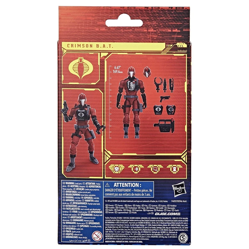G.I. Joe Classified Series CRIMSON B.A.T. Action Figure 60 Collectible Premium Toy, Multiple Accessories 6-Inch-Scale, Custom Package Art