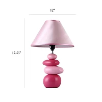 Simple Designs Shades of Pink Ceramic Stone Lampe de table