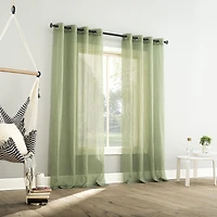 Mainstays Crushed Voile 2-Pack sheer Grommet Curtain Panel Pair, 2 panels,