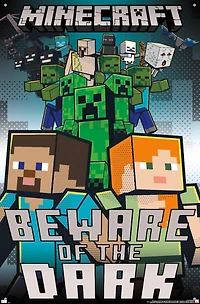 Minecraft - Beware Of The Dark Wall Poster with Magnetic Frame, 22.375" x 34"