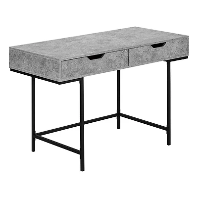 Monarch Specialties Computer Desk, Home Office, Laptop, Storage Drawers, 48"l, Work, Metal, Laminate, Grey, Black, Contemporary, Modern