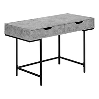 Monarch Specialties Computer Desk, Home Office, Laptop, Storage Drawers, 48"l, Work, Metal, Laminate, Grey, Black, Contemporary, Modern