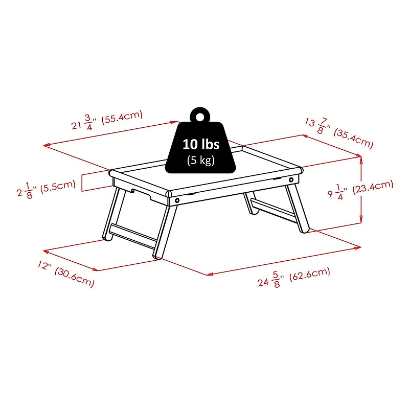 Winsome Plateau de lit pour le petit-déjeuner avec dessus inclinable - 98721