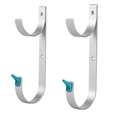 Crochets porte-accessoires Mainstays en aluminium argenté - Lot de 2 - 9 po x 1.5 po x 3.5 po