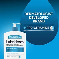 Lubriderm Unscented Lotion, Shea Butter and Glycerin, Dry Skin, Hand, Face Moisturizer, Fragrance Free, 710 mL