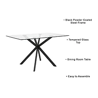 Home Gear Table à manger rectangulaire avec piètement en X noir