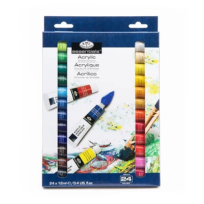 Royal & Langnickel - Essentials 12ml Acrylic Paint Set, 24 Colors, 12ml Acrylic Paint Set, 24 Colors