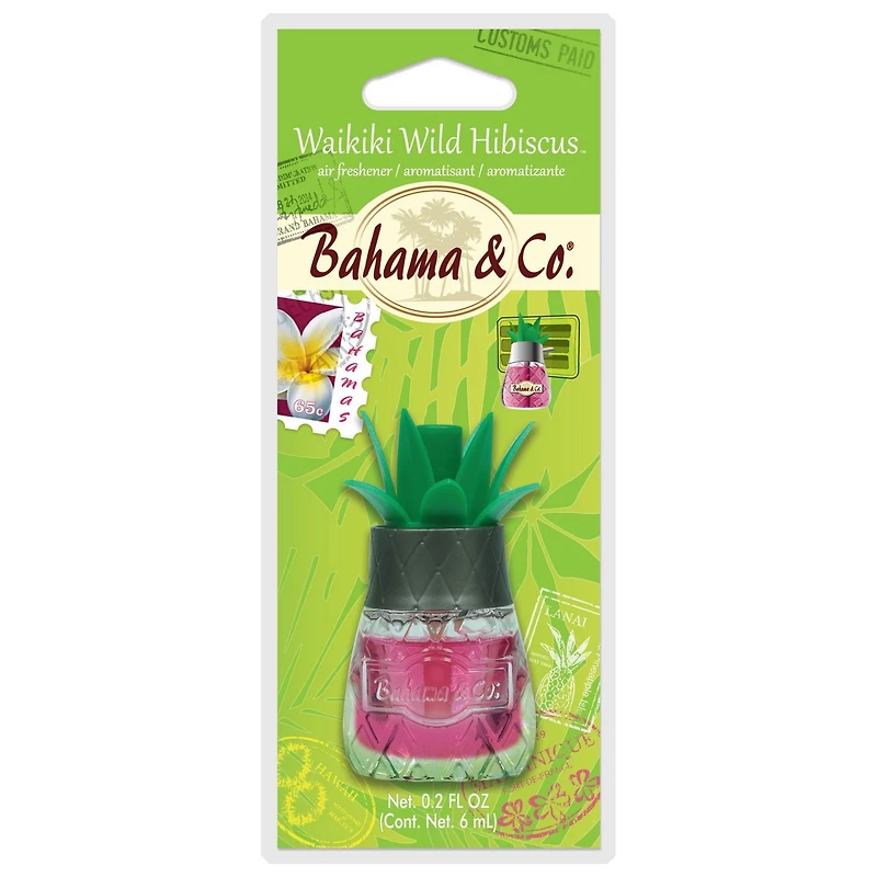 Bahama & Co. Désodorisant à mèche d'huile (parfum d'hibiscus sauvage de Waikiki, 1 paquet)