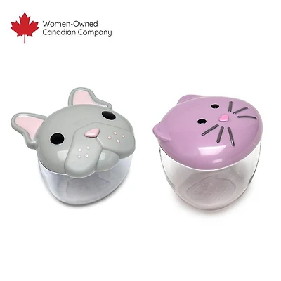 melii Animal Snack Container 2 Pack for Toddlers, Kids and Adults