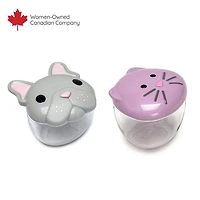 melii Animal Snack Container 2 Pack for Toddlers, Kids and Adults