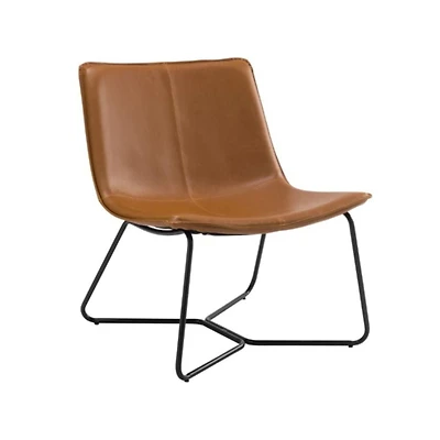 Chaise d'appoint Heavenly Collection, chaise en PU, chaise en PU avec cadre en métal noir, chaise longue, chaise longue en PU, chaise de salon, chaise de salle à manger, chaise de studio, chaise de re