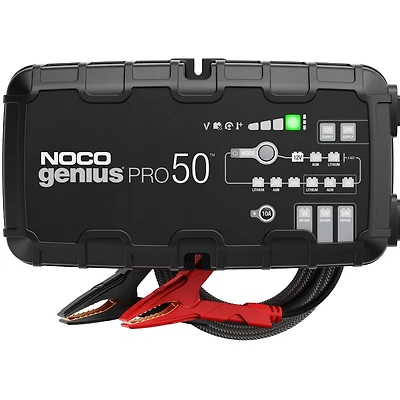 NOCO GENIUSPRO50, chargeur de batterie de voiture intelligent 50 A, chargeur automobile portable 6 V, 12 V et 24 V, mainteneur de batterie, chargeur d'entretien et désulfateur pour batteries AGM, lith
