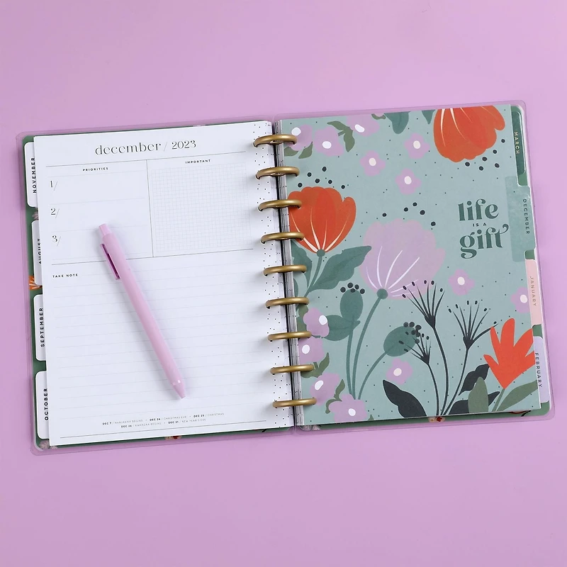 Le planificateur classique Happy Planner de 12 mois, de juillet 2023 à juin 2024, 17,8 cm x 23,5 cm, Champ Doré