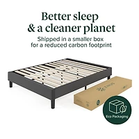 Zinus Curtis Upholstered Platform Bed Frame, Dark Grey