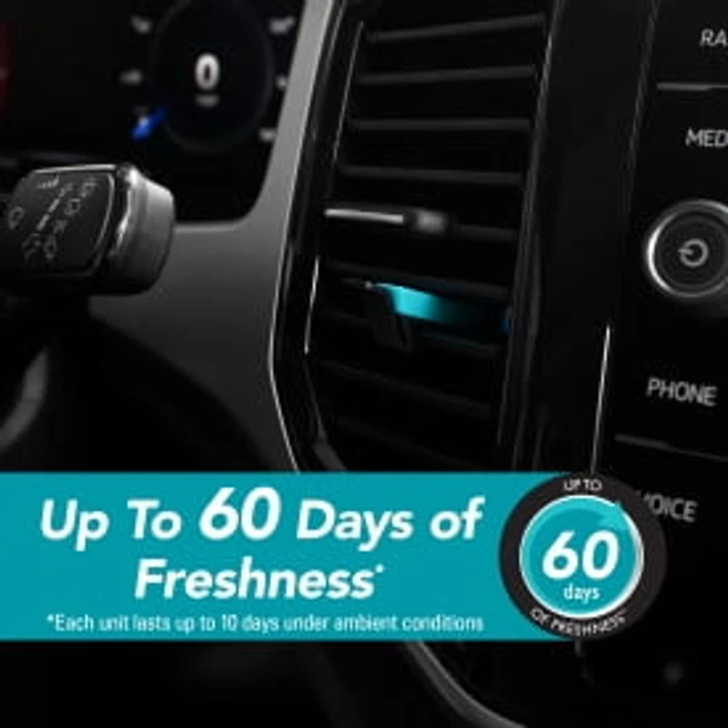 Refresh Your Car Air Freshener Vent Sticks, Coastal Rush Scent, 6 Pack ENERGIZER RYC COASTRUS 6PAQ