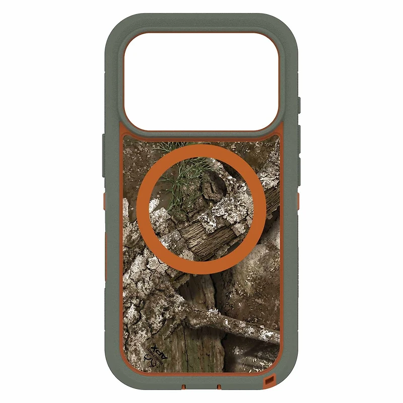 OtterBox Étui Defender Pro XT Clear MagSafe avec Contrôle de la CaméraRealtree Apx (Vert) pour iPhone 17 Pro