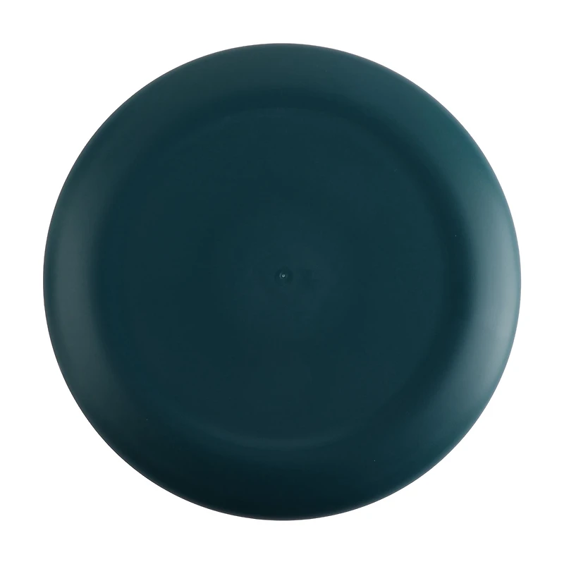 Assiette ronde en plastique bleu Mainstays, avec motif à rayures gravées, 26,7 cm (10,5 pouces)